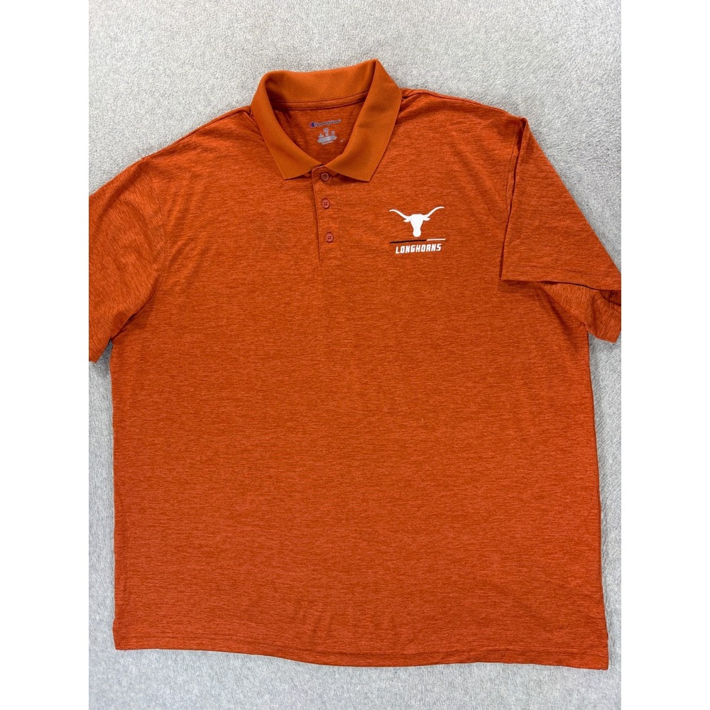 Texas Longhorns Champion Stitched Logo S/S Campus Polo Shirt (Men's 2XL) Orange